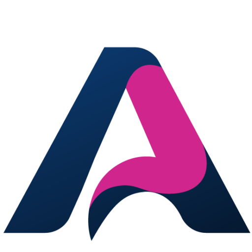 Logo of Arcee Creative Group, featuring a stylized letter "A" in blue and pink, representing branding and design services.